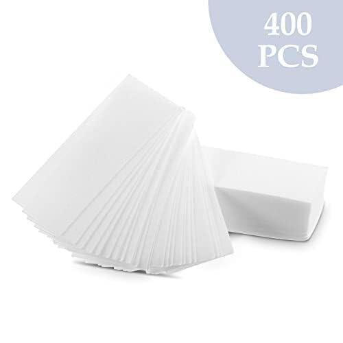 400Pcs Wax Strips Paper Eyebrow Wax Strip Paper Non-Woven Epilating Bikini Wax Papers Strips Hair Removal Wax Beads Paper Body Facial Wax Muslin for wax strips Bikini Arms Legs Underarm Hair Eyebrow 4 g (Pack of 100)