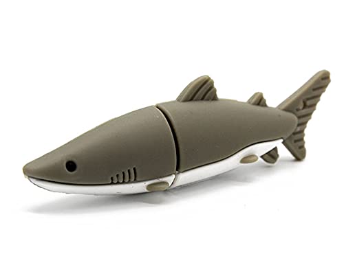 USB Flash Drive 32GB Cute Grey Shark Shaped USB Drive USB 2.0 Memory Stick Thumb Drives for External Data Storage 32GB grey shark model