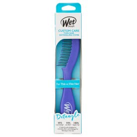 WetBrush Custom Care Thin Hair Detangler, Soft Thin Bristles for Gentle Detangling, Less Bristles for No Snagging or Breakage, For Thin or Fine Hair, Purple