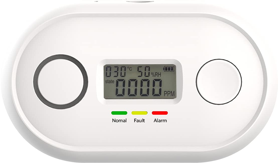 ANKA Carbon Monoxide Alarm Detector(10 year battery) with CO Concentration LED Digital Display, Test/Silence Button,Conforms to EN 50291 Standards,AJ-833 1PCS