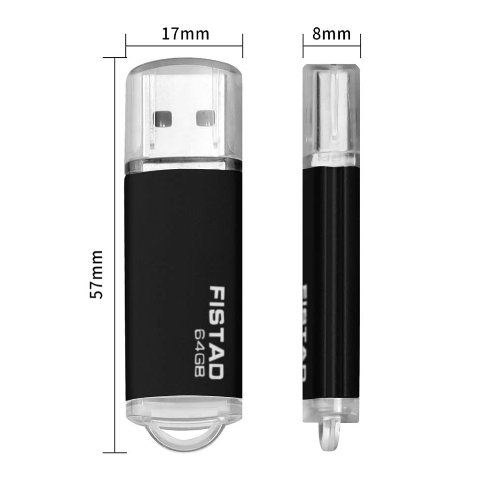 64GB USB Memory Stick USB 2.0 Flash Drive Thumb Drive Pen Drive - Black TY-64GB-black