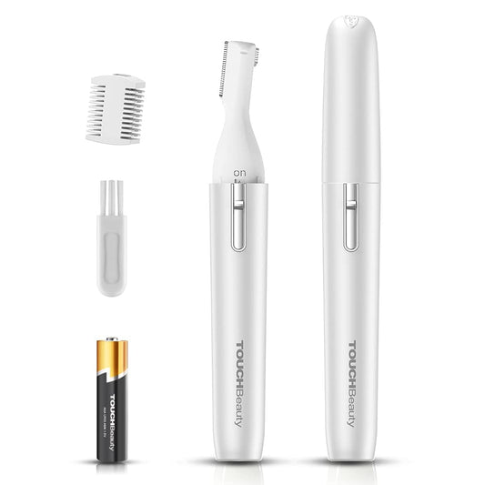 TOUCHBeauty Electric Eyebrow Trimmer, Eyebrow Hair Remover, Painless Facial Hair Trimmer for Women, Portable Ladies Shaver AG-1658 (White) White