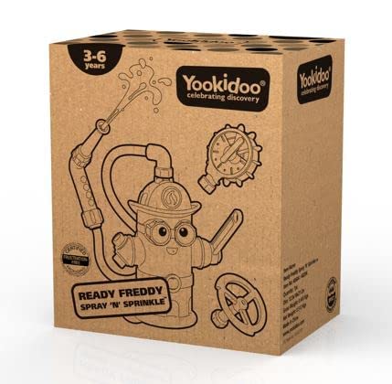 Yookidoo Ready Freddy Spray ‘N’ Sprinkle Kids Bath Toy. Action-Oriented Fire Hydrant Play Game for Children Ages 3+. Comes with 4 Fireman Accessories, Promotes STEM-Based Learning