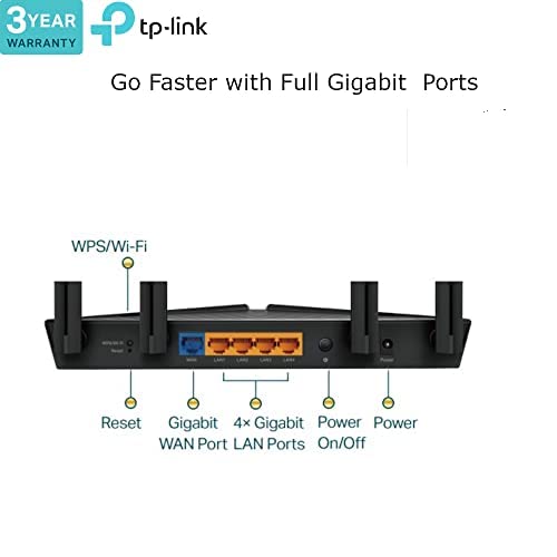 TP-Link Archer AX53 AX3000Mbps WiFi 6 Router, WiFi Router, Gigabit VPN Router, Internet Booster Routers, WiFi Booster, Ultra-Low Latency, EasyMesh, WPA3, Ideal for Gaming, Compatible with Alexa AX3000 WiFi 6