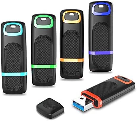 Vansuny 5 Pack USB Stick 16GB USB 3.0 Flash Drive Cap Design Memory Stick Multipack Thumb Drive Pen Drive (32GB, Blue Cyan Green Orange Red)