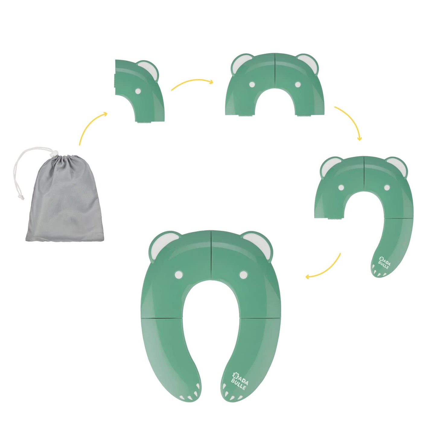 Badabulle Potty Training Folding Toilet seat Reducer,Green