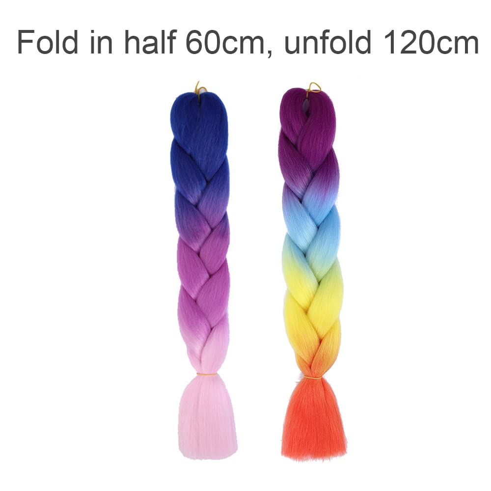 2 Pcs Braiding Hair Fashion Synthetic Braid Hair Extensions for Women Braiding （colour） purple 2 Count (Pack of 1)