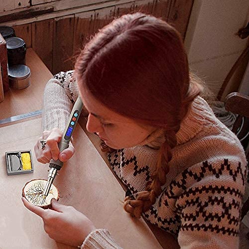 Wood Burning Kit 77Pcs, 60W LCD Adjustable Temperature Soldering Pyrography Wood Burning Set Tool Pen and Accessories,Graphics, Soldering Irons,woodburning Embossing Carving…