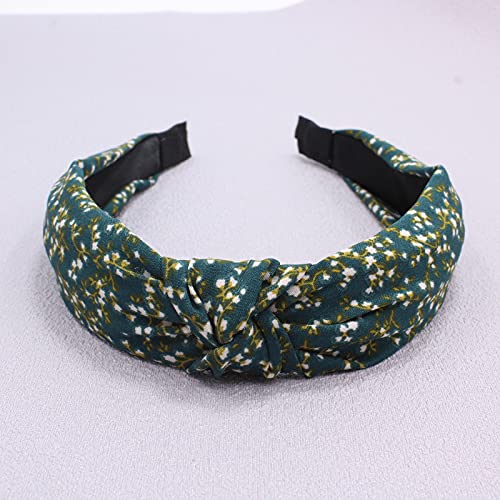 Women's Headbands Boho Hair Band Vintage Elastic Printed Head Wrap Stretchy Moisture Hairband Twisted Cute Hair Accessories (ArchSmalFlower6) ArchSmalFlower6