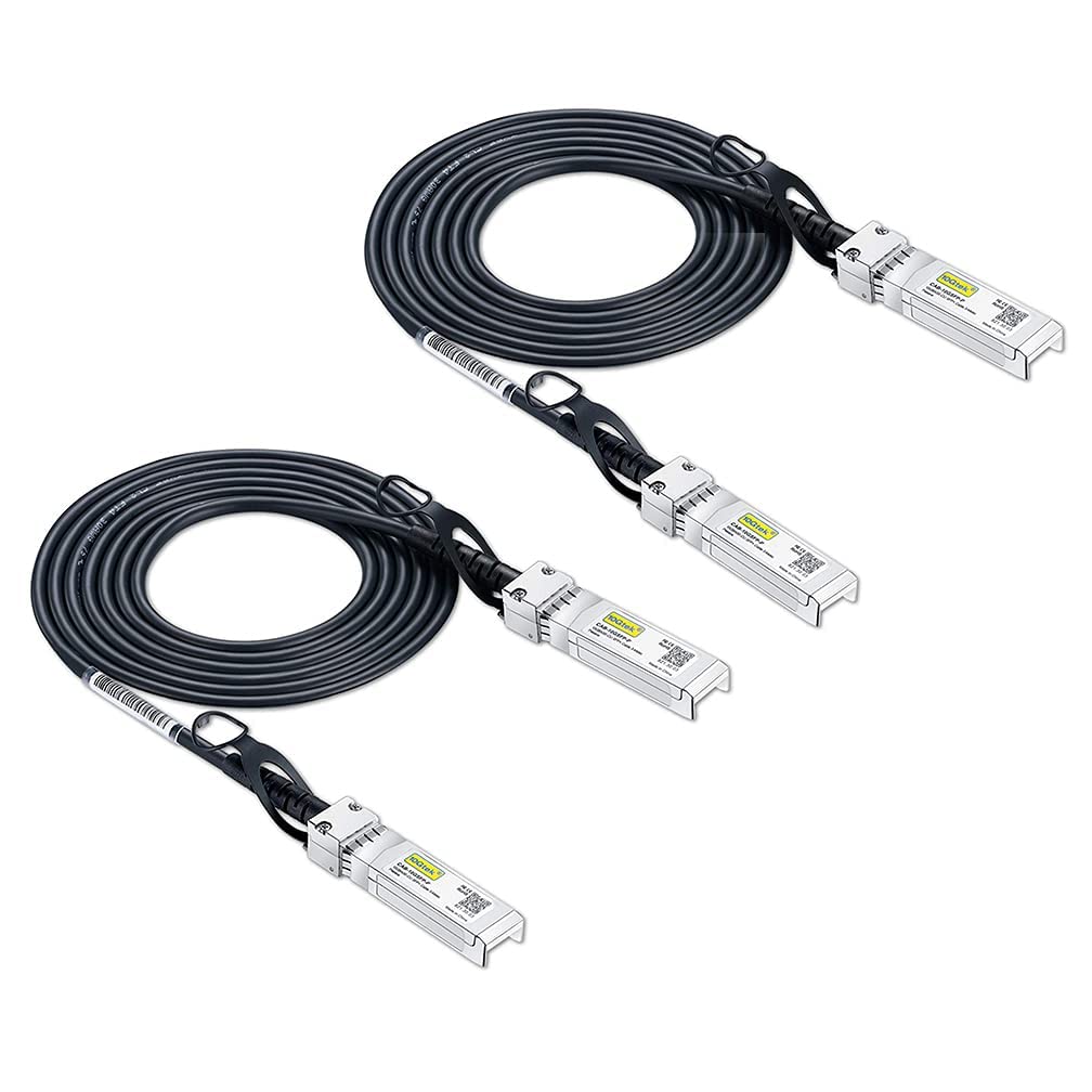 [2 Pack] SFP+ DAC Twinax Cable 2-Meter(6.5ft), 10G SFP+ to SFP+ Direct Attach Copper Patch Passive Cable for Cisco SFP-H10GB-CU2M, Ubiquiti UniFi, TP-Link, Netgear, D-Link, Zyxel, Mikrotik and More 2m(6.5ft) 2 Pack