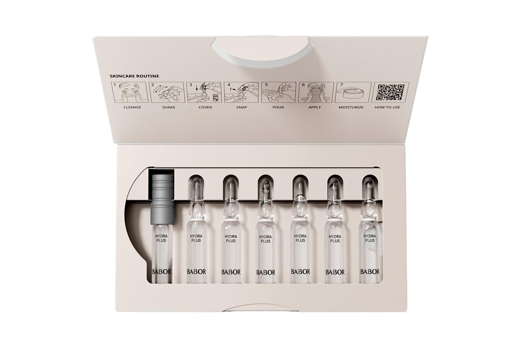 BABOR Hydra Plus Serum Ampoules for the Face, with Hyaluronic Acid for Intensive Moisture, Vegan Formula, 7 x 2 ml Concentrated Ampoules Markteinführung 2022