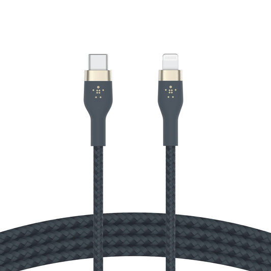 Belkin BoostCharge Pro Flex Braided USB Type C to Lightning Cable (1M/3.3FT), MFi Certified 20W Fast Charging PD Power Delivery for iPhone 14/14 Plus, 13, 12, Pro, Max, Mini, SE, iPad and More - Blue