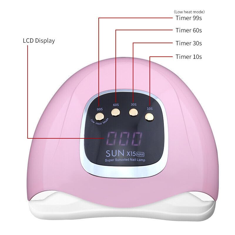 WY8 Pink Lady Nail Dryer Lamp Sun X15 Max 280W High Power 66LEDS Fast Curing Auto Sensing Dryer UV LED Ice Lamp Pedicure Light Drying Gel Polish Nail Art