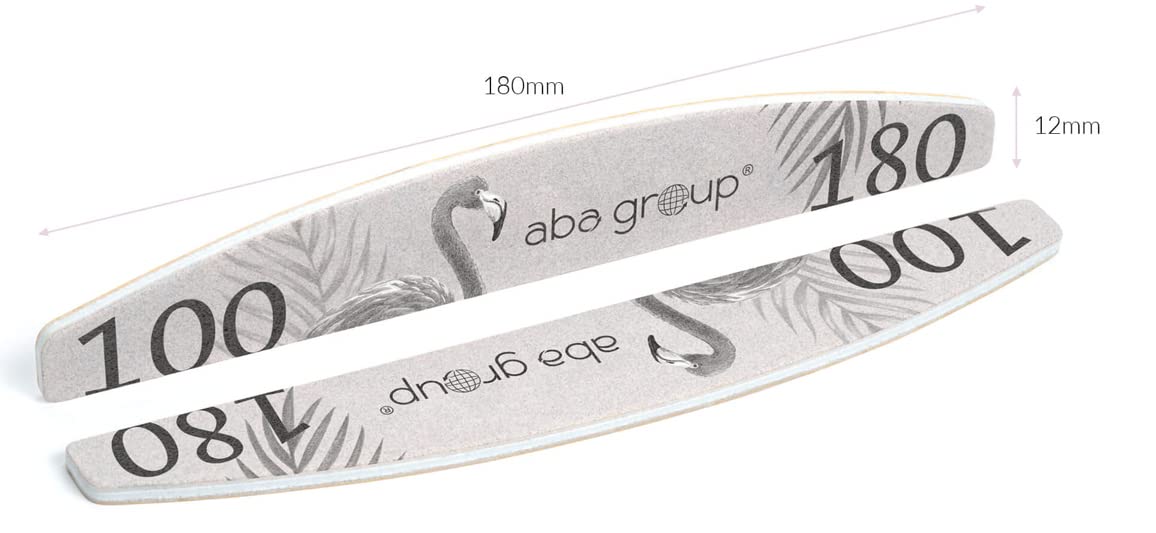 Aba Group 10 Pack 100/180 Professional Nail Files Half-Moon Standard, Double-Sided Nail Files, Nail Files for Gel Nails, Disposable Nail Files Set, Various Grain Shapes, Made in EU Grey 4mm - 10 Stück