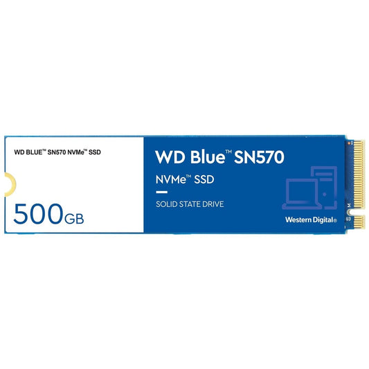 WD_BLUE SN570 500GB M.2 2280 PCIe Gen3 NVMe up to 3500 MB/s read speed, Solid State Drive SN570 - Upto 3,500MB/s Blue