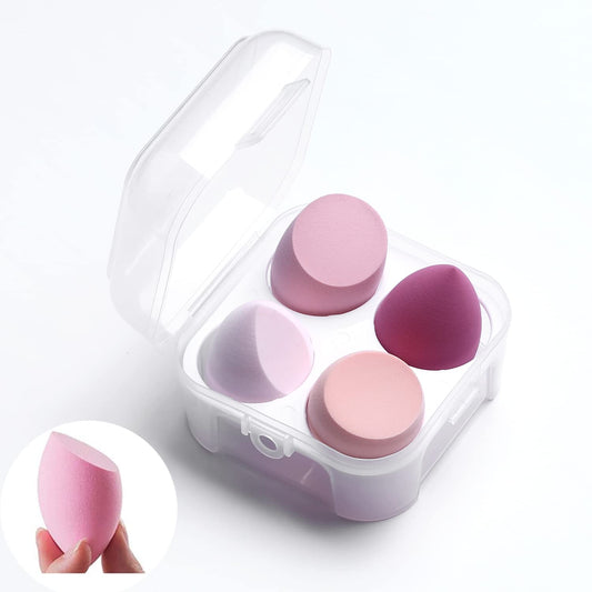 WANBY Makeup Sponges Blender Sponges Set Latex Free Makeup Blenders for Foundation Concealer Liquid Cream and Powder (4Pcs) 4Pcs