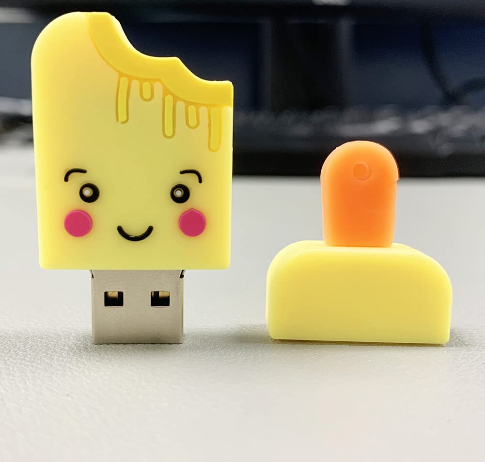 USB Flash Drive Pack of 3 Pcs (32GB x 3), BorlterClamp Cute Popsicle-Shaped Memory Stick Novelty USB Drive Pendrive 32GB x 3 Popsicle-shaped