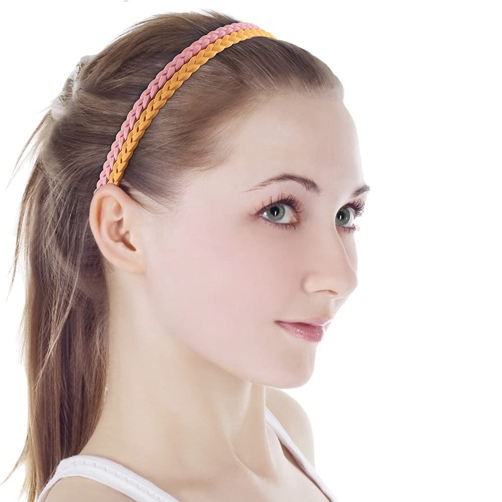 12pcs Thin Plastic headbands for Girls Women 6mm colorful Skinny Hairbands for Kids Teens 8mm colorful headbands