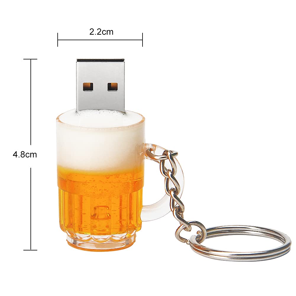 USB Flash Drive 64GB Cute Beer Mug Shaped USB Drive USB 2.0 Memory Stick Thumb Drives for External Data Storage 64GB beer mug model