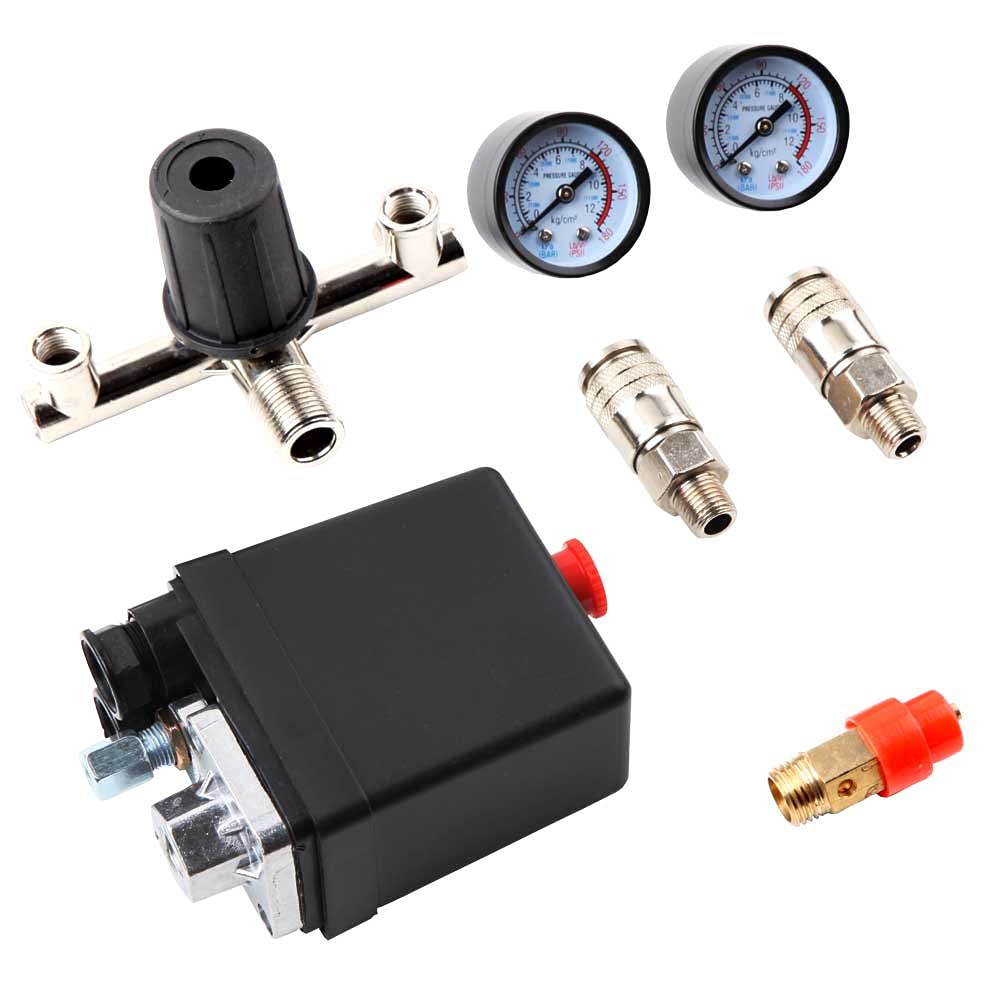 Air Compressor Pressure Control Switch with Valve Gauges Regulator