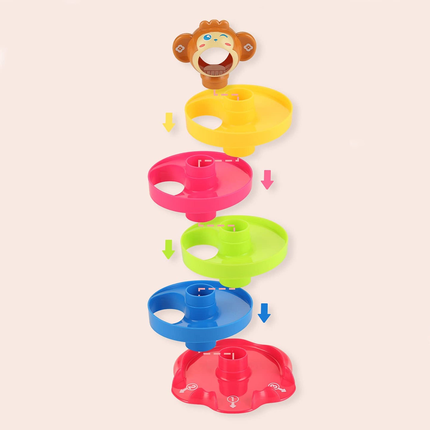 Baby Toy 9-18 Months, Ball Drop and Roll Ramp Toy for 1 Year Old Boys Girls, Sensory Toy for Babies 12 Months, Baby Ball Tower Roll ball Game, 1st Birthday Gifts for Babies Easter Gifts Orange Monkey