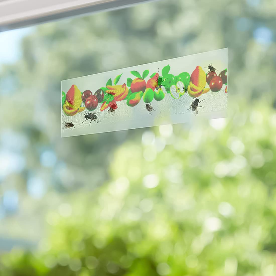 Window Fly Traps Stickers Fly Catchers Sticky Traps Bug Trap for Fruit Flies Indoor Insect Fruit Pattern Attractor, 20PCS