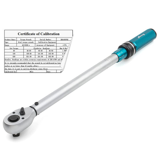 Awang Torque Wrench Set 1/2", 40-220 Nm Car Motorcycle Torque Wrench Set, ± 3% Accuracy, 72 Teeth 1/2" 40-220nm