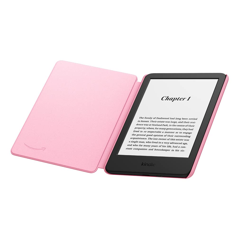 Amazon Kindle Case, Thin and Lightweight, Foldable Protective Cover - Fabric Rose