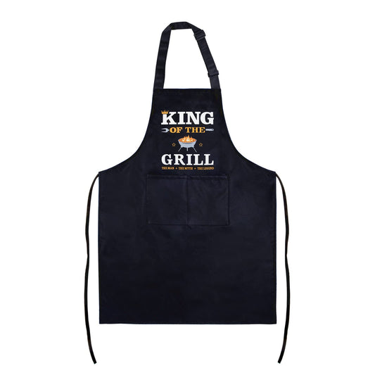 BETESSIN King of The Grill Apron - Funny BBQ Grilling Cooking Apron with Pockets for Men, Dad, Husband, Grandpa