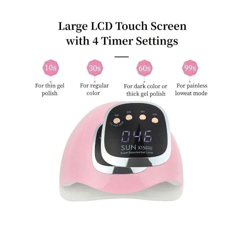 WY8 Pink Lady Nail Dryer Lamp Sun X15 Max 280W High Power 66LEDS Fast Curing Auto Sensing Dryer UV LED Ice Lamp Pedicure Light Drying Gel Polish Nail Art