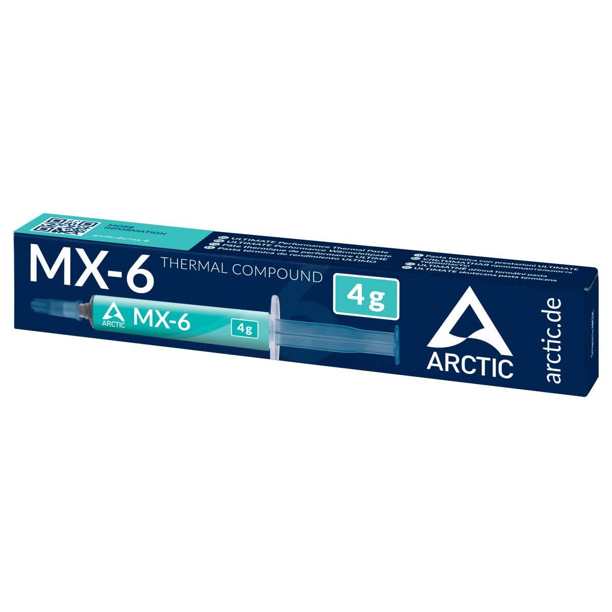 ARCTIC MX-6 (4 g) - Ultimate Performance Thermal Paste for CPU, consoles, graphics cards, laptops, very high thermal conductivity, long durability, non-conductive, non-capacitive