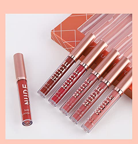 12 Pcs Liquid Lipstick Lipliner Set Nude Lipliner Matte Lipstick Long Lasting Non-Fading Waterproof Lip Glosses Makeup Set Gift For Women (Set A) Set A