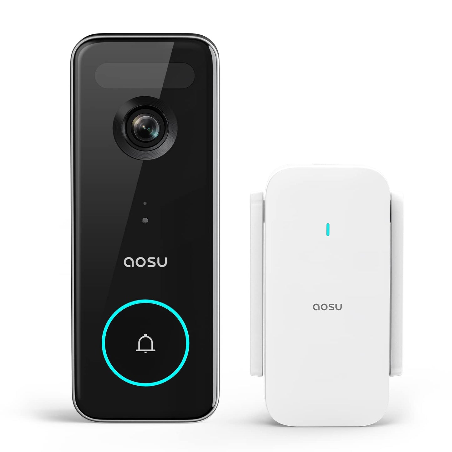 AOSU Video Doorbell Wireless, 5MP UHD, No Monthly Fee, Triple Motion Detection Doorbell Camera with 2.4/5 GHz WiFi, 180-Day Battery Life, 2 Month Local Storage, WiFi Homebase, Work with Alexa