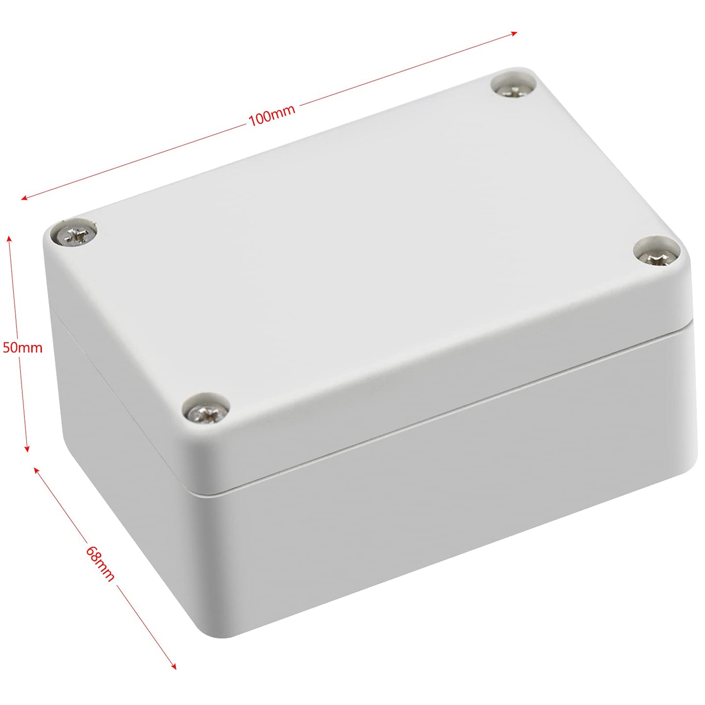 ABS Junction Box IP65 Waterproof PVC Plastic Outdoo Electrical Enclosure Terminal Box (100 x 68 x 50mm)