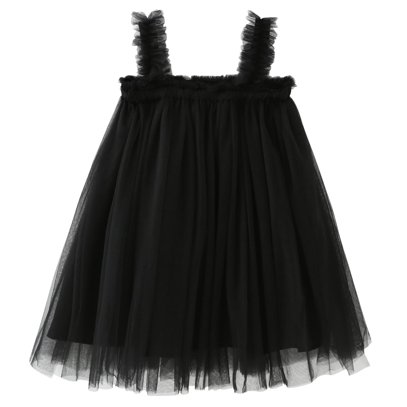 AGQT Baby Girls Tulle Tutu Dress Paillette 3 Months-4 Years Princess Birthday Party Formal Gowns 9-12 Months Black Daisy-lace