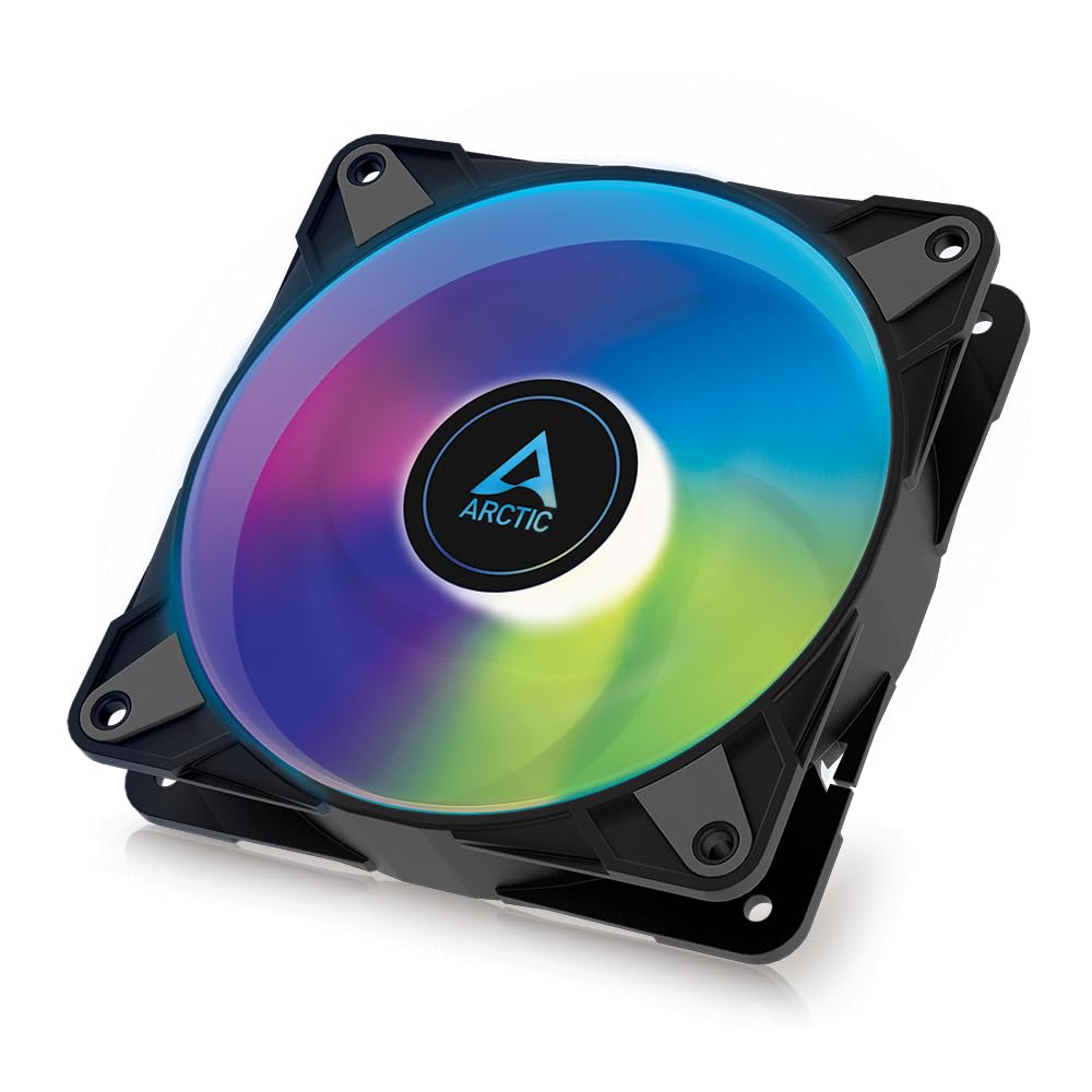 ARCTIC P14 PWM PST A-RGB - PC Fan, 140mm Fan, PC Case Fan, Optimised for Static Pressure, Semi-Passive: 200-1900 rpm (0 rpm <5%), 5V 3 Pin A-RGB LED, Single Fan - Black P14 PWM PST A-RGB (black)