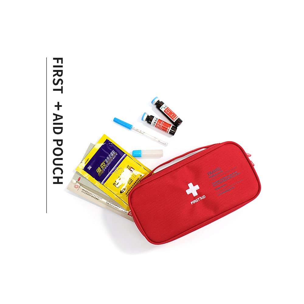 XINGSUI 1 Pieces Safety First aid Empty Grab Bag,Portable Travel First aid kit Mini Medical Bag, Drug Pack Storage Bag Empty (Red) for Home, Office, Vehicle,Camping, Workplace & Outdoor