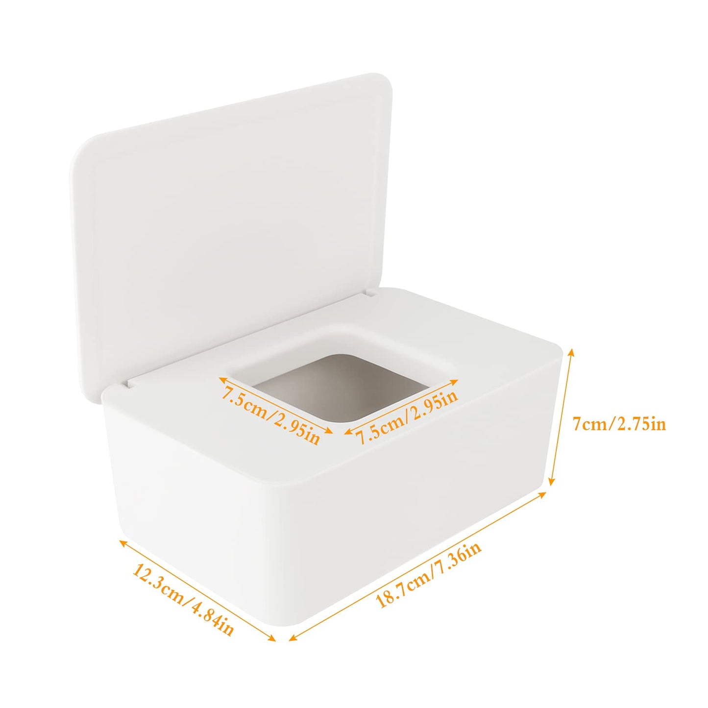 Anruyi 2 PCS Wet Wipes Box, Baby Wet Tissue Box Wet Wipes Dispenser Holder Plastic Wipes Dispenser Case Wet Wipes Storage Box Wet Tissue Case Container with Lid Seal for Home Office Desk (White) White