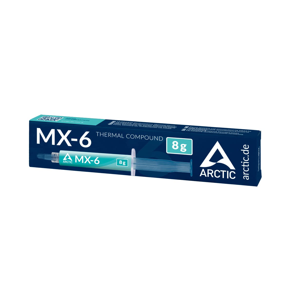 ARCTIC MX-6 (8 g) - Ultimate Performance Thermal Paste for CPU, consoles, graphics cards, laptops, very high thermal conductivity, long durability, non-conductive, non-capacitive