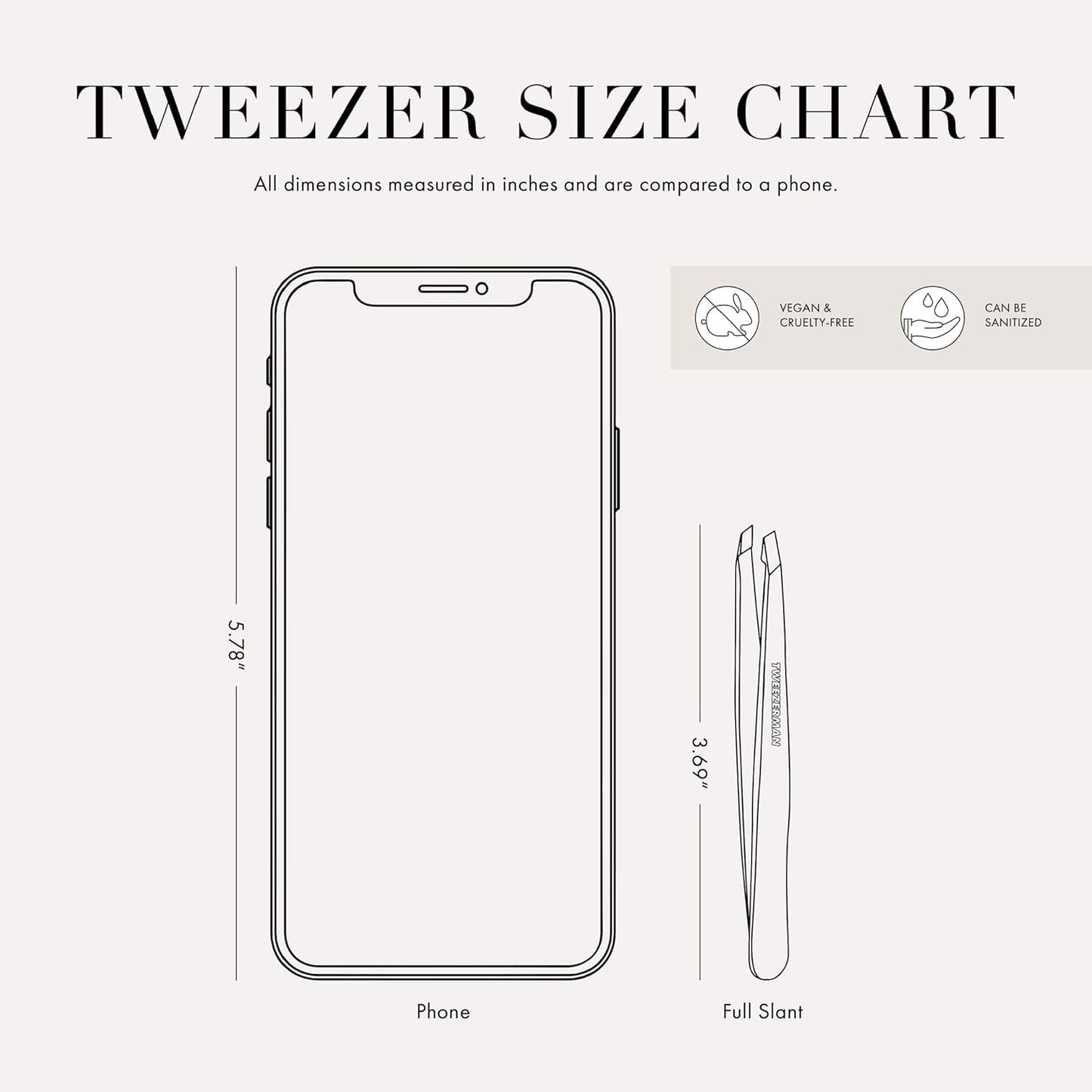 Tweezerman Stainless Steel Slant Tweezer (Blue Stone) Blue