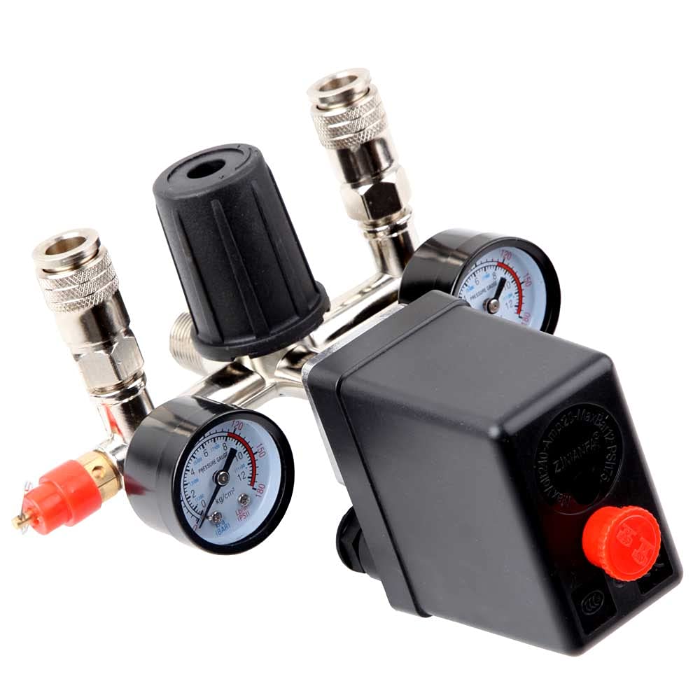 Air Compressor Pressure Control Switch with Valve Gauges Regulator