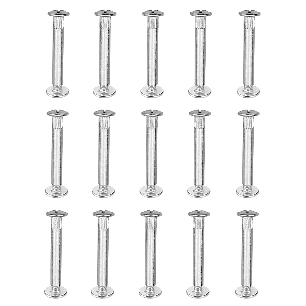 15 Pcs Connecting Screws Bolts M5 Abinet Connectors for Kitchen Cabinet Furniture Carcase Unit Connecters, Silver