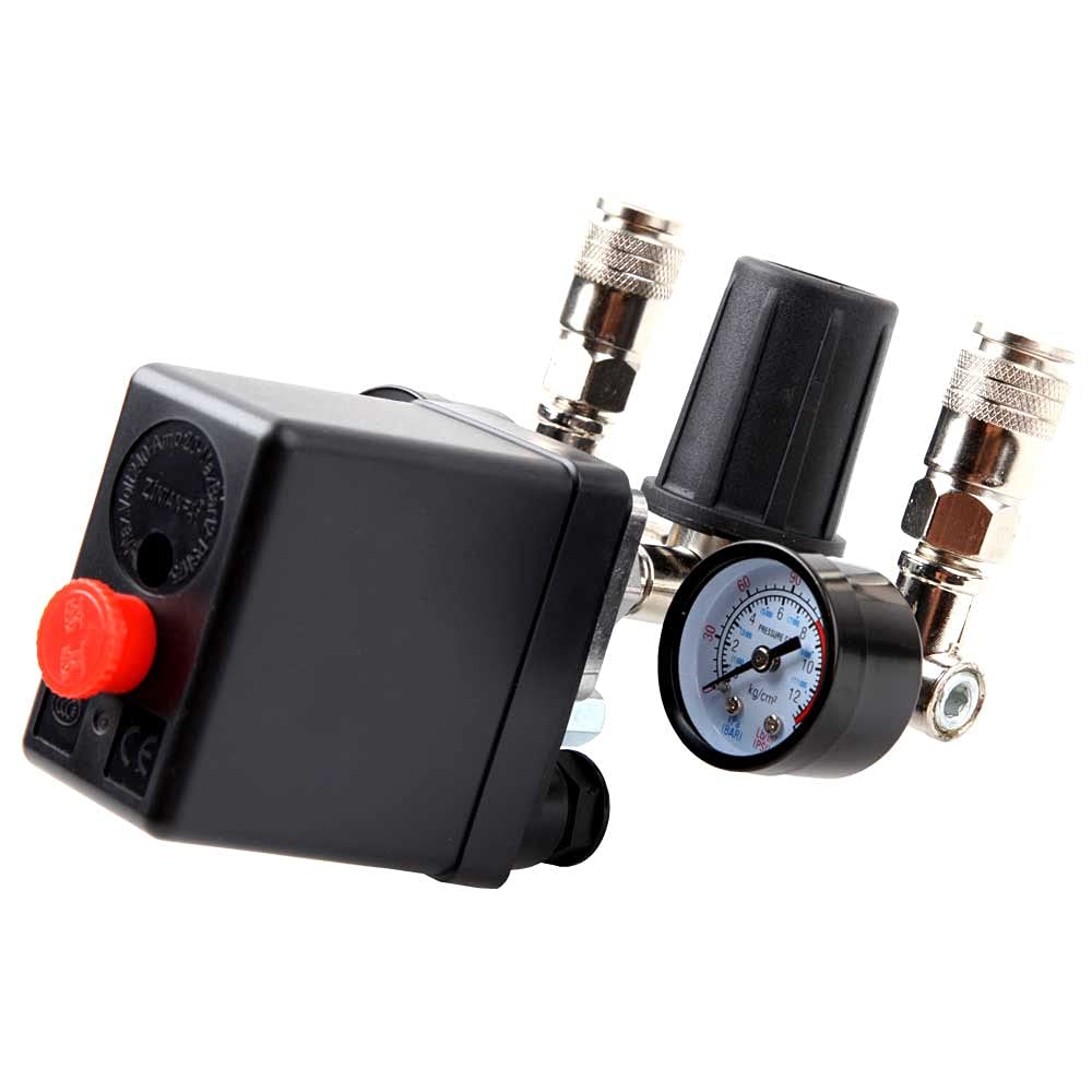 Air Compressor Pressure Control Switch with Valve Gauges Regulator