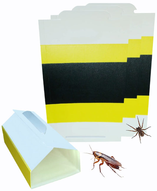 12 x Multi Use Bugs Sticky Pads Trap | Extra Strong Bugs Glue Sticky Board Trap 12 Per Pack Effective Invertebrates Traps For The Home, Garden & Office