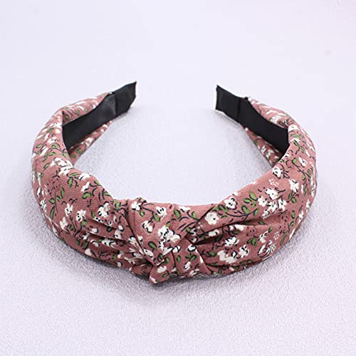 Women's Headbands Boho Hair Band Vintage Elastic Printed Head Wrap Stretchy Moisture Hairband Twisted Cute Hair Accessories (ArchSmalFlower6) ArchSmalFlower6