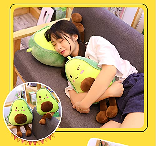 XIAOHONG 60CM Large Avocado Fruit Soft Plush Toy Furry Stuffed Toy Avocado Plush Doll Cute Toy Avocado Stuffed Pillow Kawaii Food Shaped Fruit Series Hugging Pillow for Kids