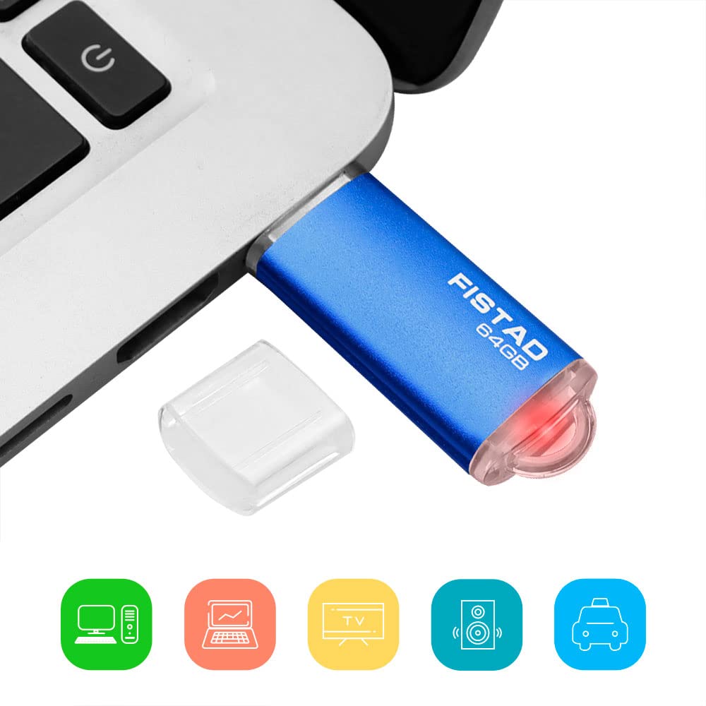 64GB USB Memory Stick USB 2.0 Flash Drive Thumb Drive Pen Drive - Blue TY-64GB-blue