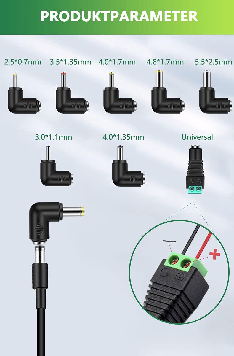 12V 2A Power Supply Adapter Cable Compatible for Seagate External Hard Drive FreeAgent/Backup/GoFlex/BlackArmor, Western Digital WD My Cloud/Book Studio Premium/WD TV/DVR Power Cord Plug