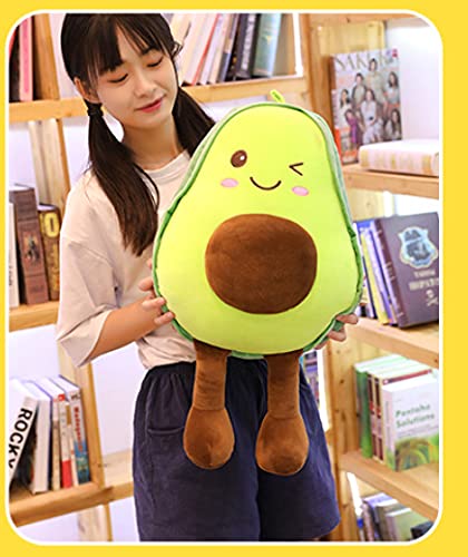 XIAOHONG 60CM Large Avocado Fruit Soft Plush Toy Furry Stuffed Toy Avocado Plush Doll Cute Toy Avocado Stuffed Pillow Kawaii Food Shaped Fruit Series Hugging Pillow for Kids