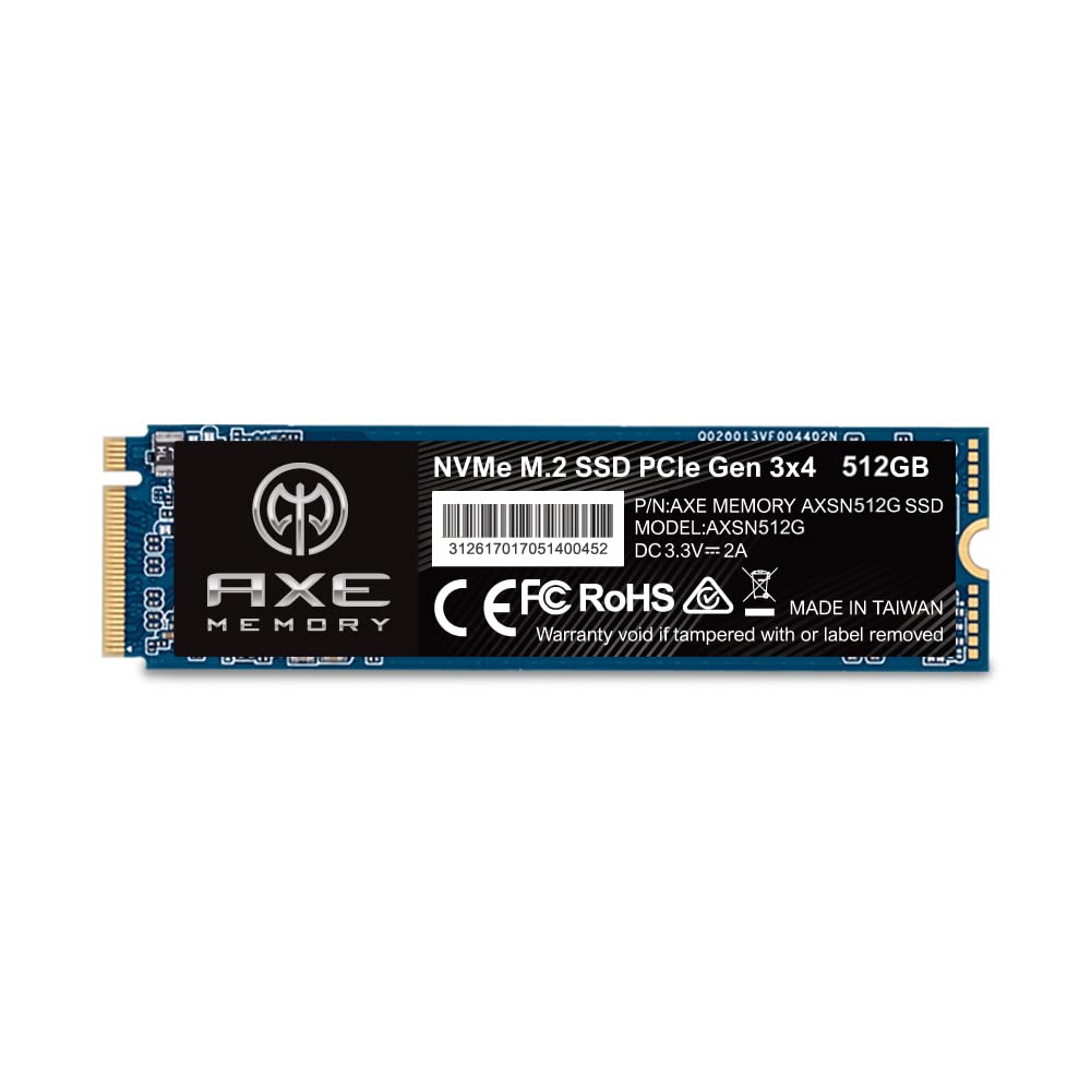 AXE MEMORY 512GB NVMe M.2 2280 PCIe Gen 3x4 Internal SSD Solid State Drive 512 GB